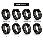 font options for inside engraving on black violinist bowing rings