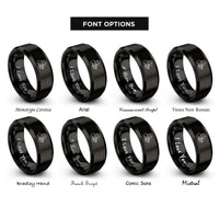 font options for inside engraving on black violinist bowing rings