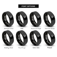 font options for inside engraving on black violinist bowing rings