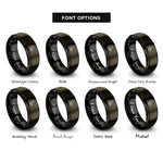 font options for inside engraving on gunmetal & black violinist bowing rings