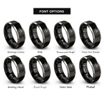 font options for inside engraving on black & gray viper tongue rings