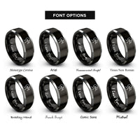 font options for inside engraving on black & gray viper tongue rings