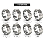 font options for inside engraving on gray viper tongue rings