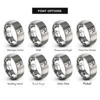 font options for inside engraving on gray viper tongue rings