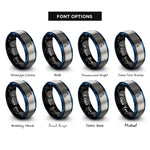 font options for inside engraving on black & blue & silver virgo rings
