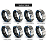 font options for inside engraving on black & blue & grey virgo rings