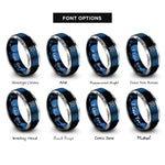 font options for inside engraving on blue & gray virgo rings