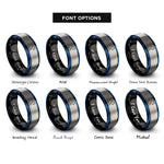 font options for inside engraving on black & blue & gray virgo constellation rings