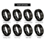 font options for inside engraving on black virgo constellation circle rings