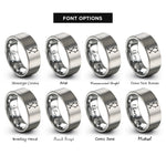 font options for inside engraving on gray virgo constellation rings