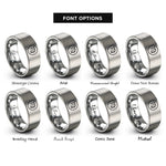 font options for inside engraving on silver virgo glyph circle rings