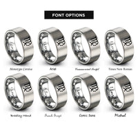 font options for inside engraving on grey virgo glyph rings