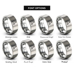 font options for inside engraving on silver virgo rings