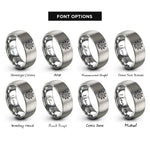 font options for inside engraving on grey virus rings