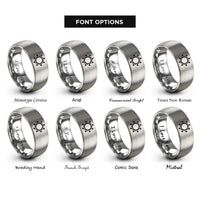 font options for inside engraving on gray virus rings