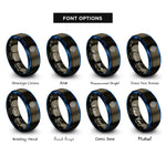font options for inside engraving on gunmetal & blue virus rings