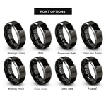 font options for inside engraving on black & grey vise grip rings