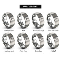 font options for inside engraving on grey vise grip rings