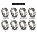 font options for inside engraving on gray vise grip rings