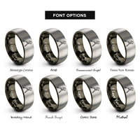 font options for inside engraving on gunmetal & grey vise grip rings