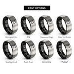 font options for inside engraving on black & grey visor face rings