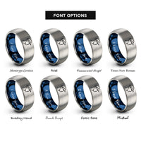 font options for inside engraving on blue & gray visor face rings