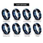 font options for inside engraving on blue & grey visor mask front rings