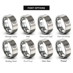 font options for inside engraving on grey visor mask front rings