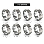 font options for inside engraving on gray visor up helmet rings