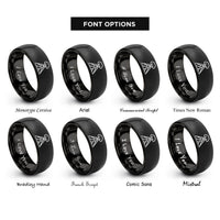 font options for inside engraving on black volcano rings
