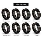 font options for inside engraving on black volcano rings