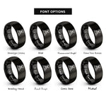 font options for inside engraving on black volcano rings
