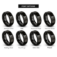 font options for inside engraving on black volcano rings