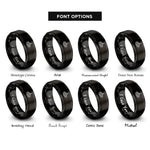 font options for inside engraving on black volcano caldera contours rings