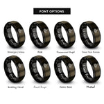 font options for inside engraving on gunmetal & black volcano caldera contours rings