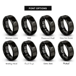 font options for inside engraving on black volcano cone rings