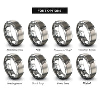 font options for inside engraving on grey volcano rings