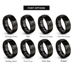 font options for inside engraving on black volcano smoke plume rings