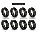 font options for inside engraving on black volcano smoke plume rings