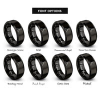 font options for inside engraving on black volcano smoke plume rings