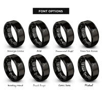 font options for inside engraving on black volcanoes crater rings