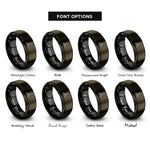 font options for inside engraving on gunmetal & black volcanoes crater rings