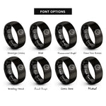 font options for inside engraving on black volume knob rings
