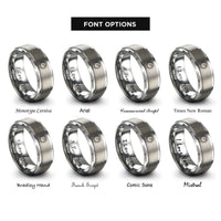 font options for inside engraving on gray volume knob rings