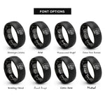 font options for inside engraving on black volume speaker rings
