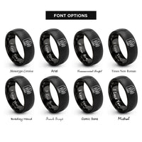 font options for inside engraving on black volume speaker rings