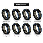 font options for inside engraving on gunmetal & blue volumetric flask rings
