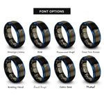 font options for inside engraving on gunmetal & blue volumetric flask rings