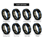 font options for inside engraving on gunmetal & blue volumetric flask rings
