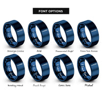 font options for inside engraving on blue volumetric pipette rings